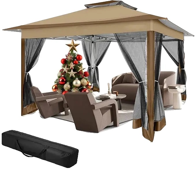 Gazebo Zelt, Pop-up Design, Uv-schutz, Braun