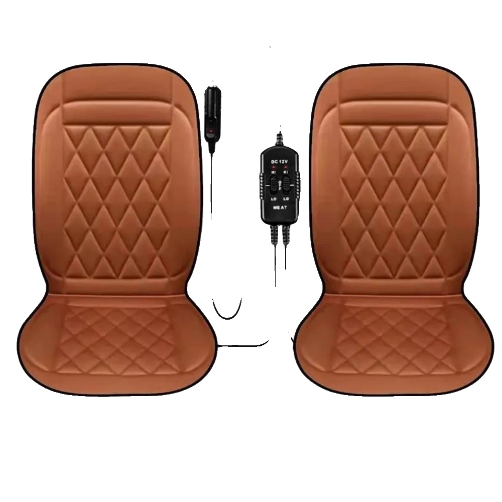 Heizbare Sitzauflage, Schnelles Heizen, Einstellbare Temperaturregelungen, 2pcs Braun