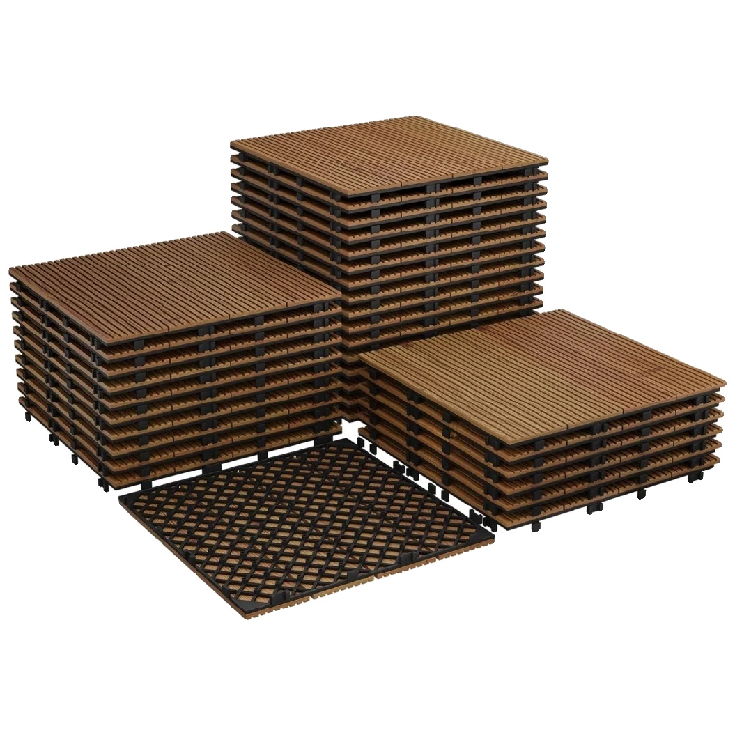 Terrassenfliesen, Akazienholz, Rutschfest Und Wasserabweisend, 33 Pcs