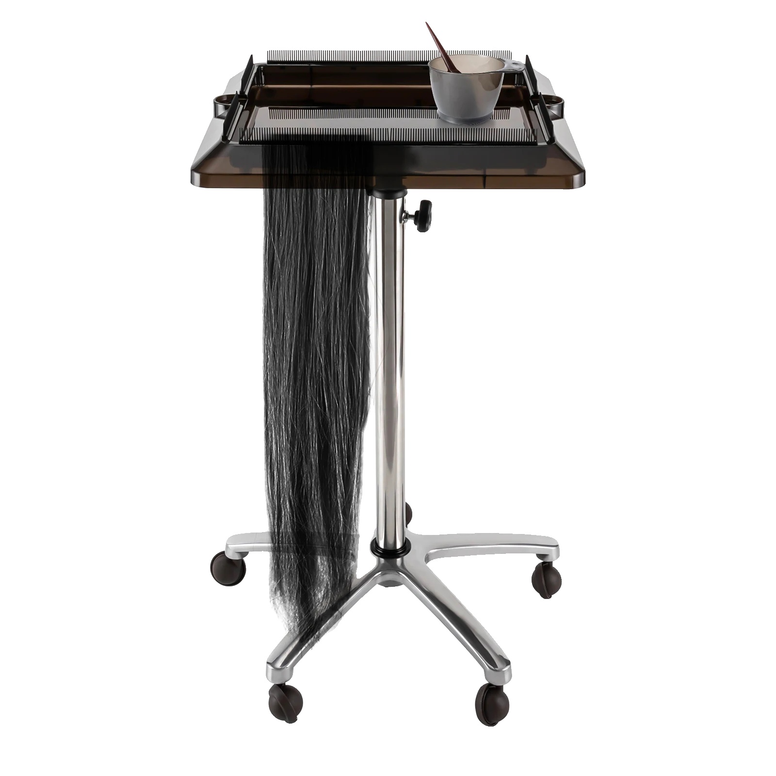 Friseurstuhl, Abs-material, Verstellbare Höhe 70-110 Cm, Tablettgröße 40 X 40 Cm, 5 Räder, Nettogewicht 4,23 Kg