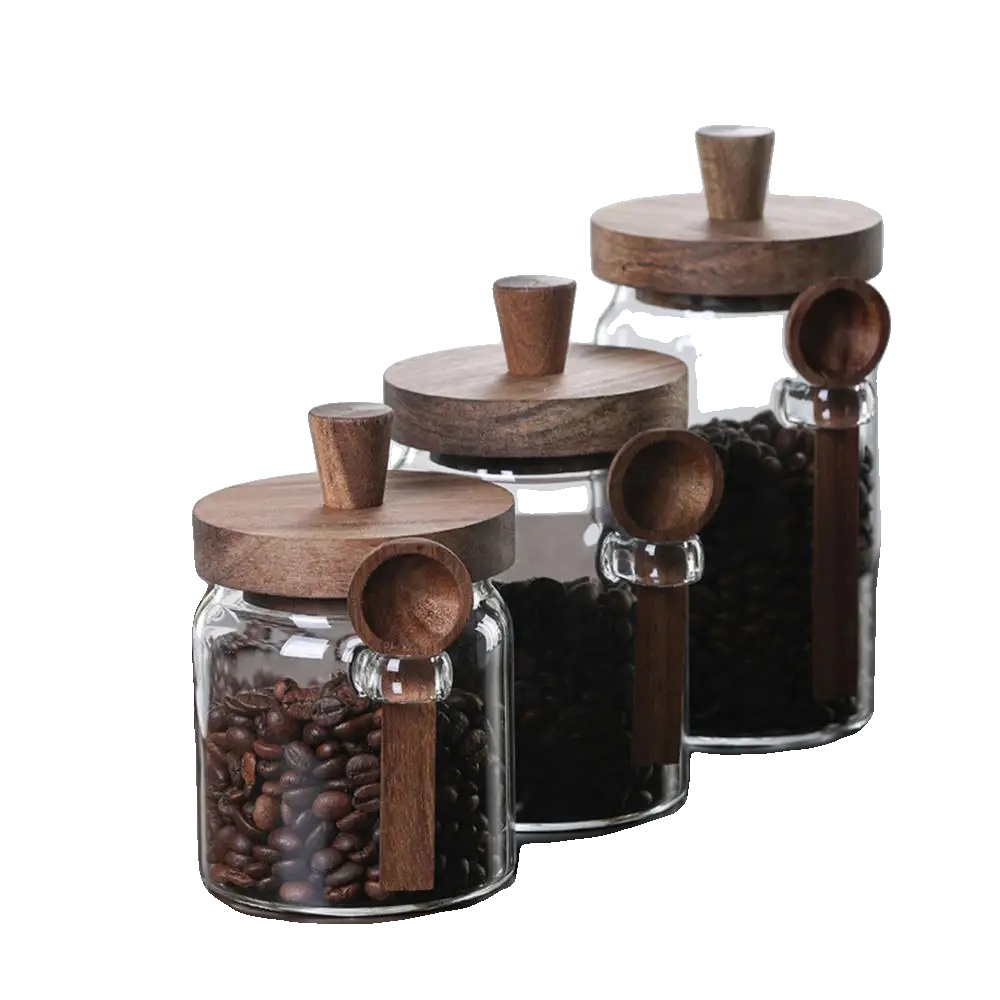 Borosilikatglas Aufbewahrungsgläser, Graviertes Blumenmuster, Set Von 3, S2071 01 00013