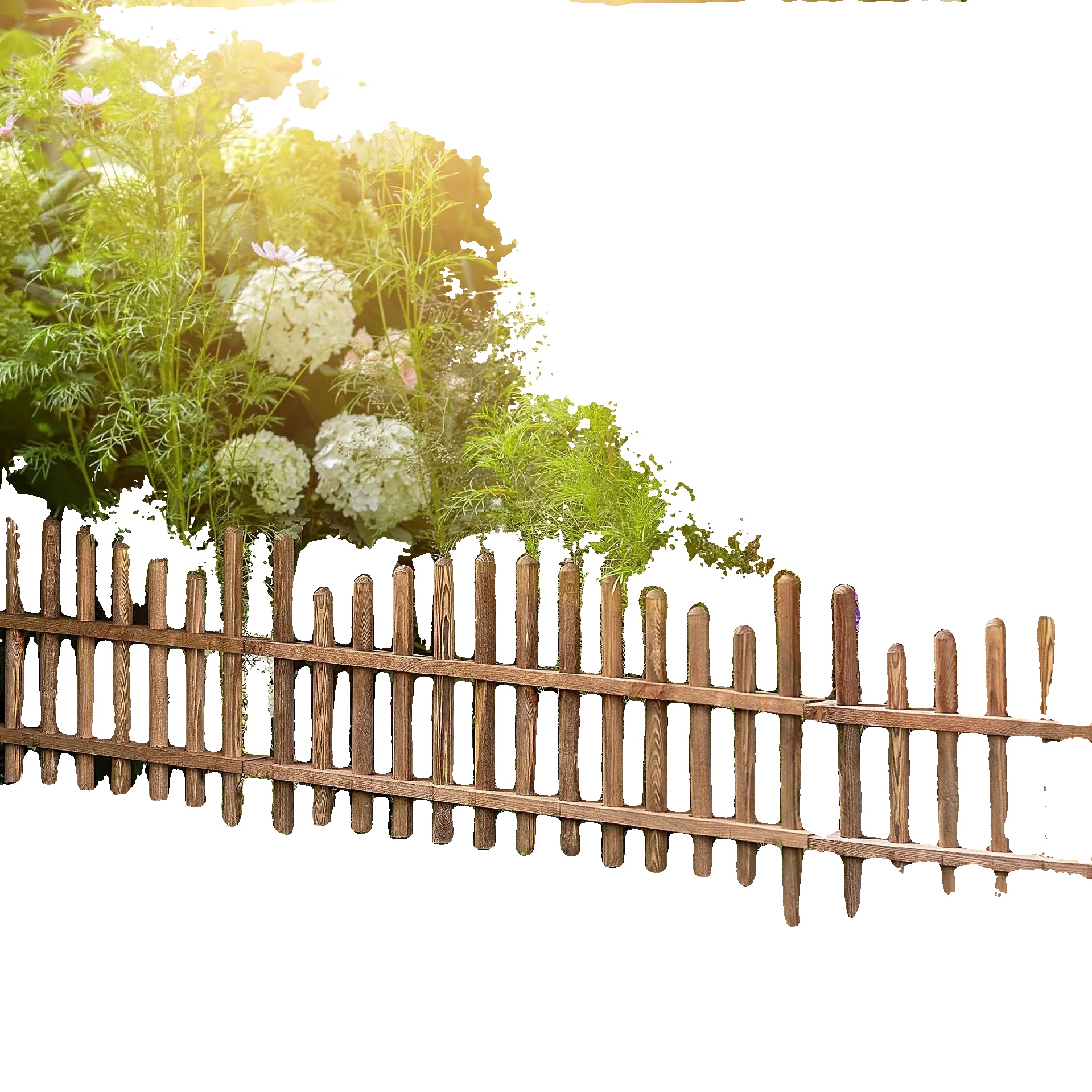 Gartenzaun, Hochwertiges Holz, Rustikales Design, Braun