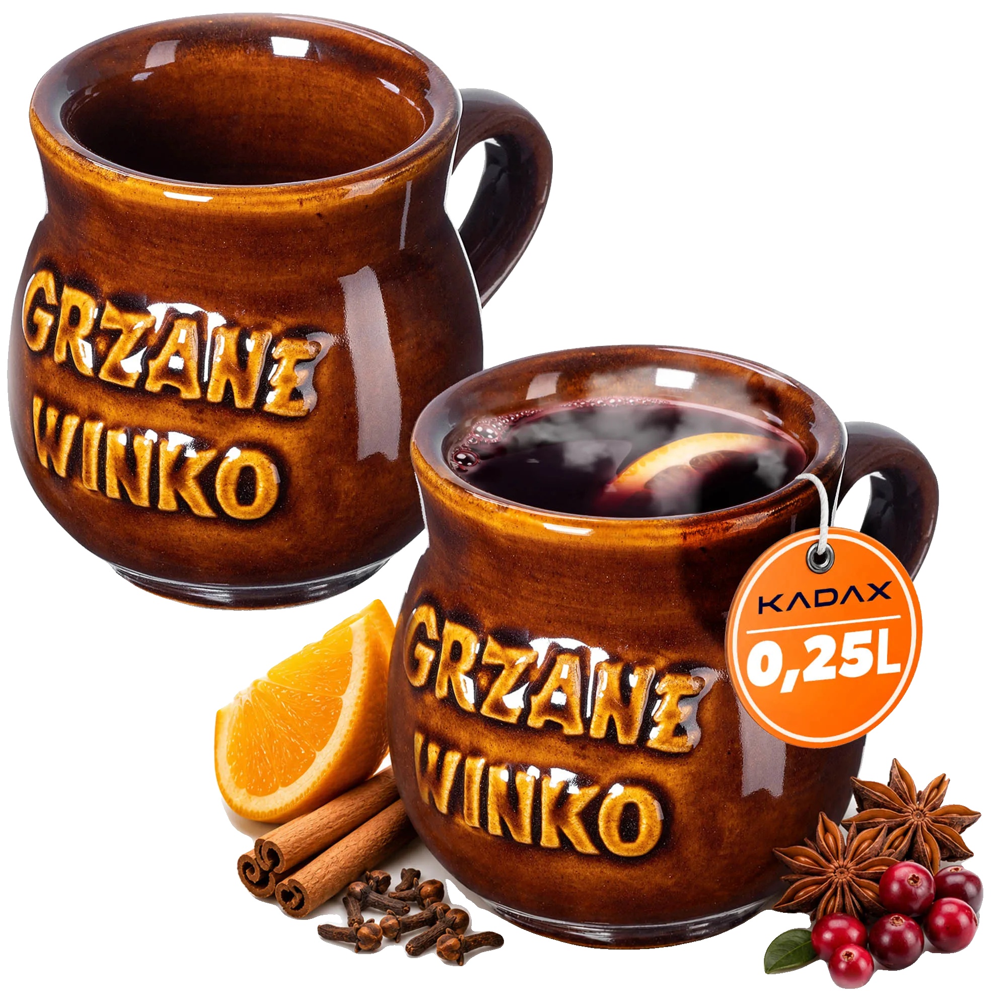 Tassen, Steinzeug, 250ml Fassungsvermögen, Braun