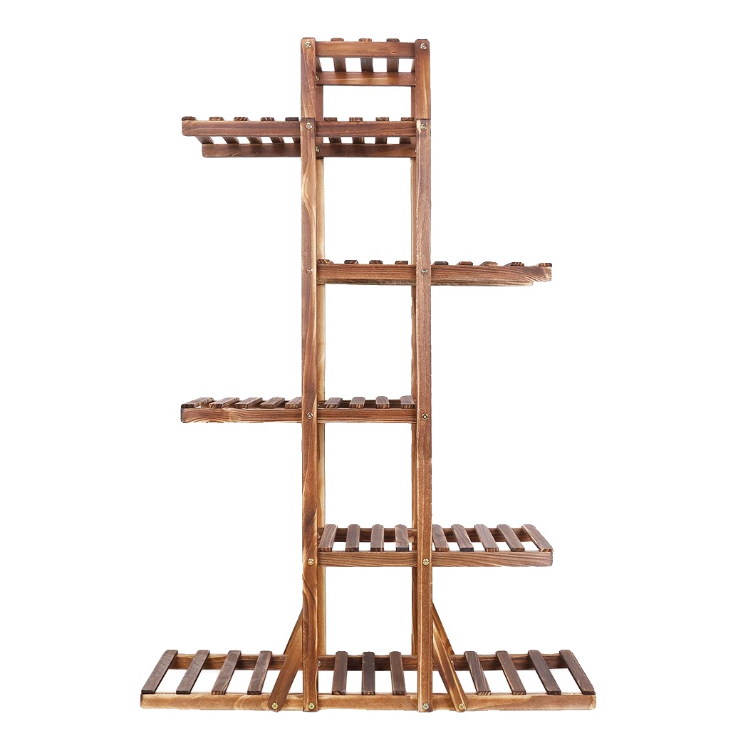 Pflanzenständer, 6-stufiges Holzdesign, Kompakt Und Langlebig, Braun, 90 X 131 X 25cm
