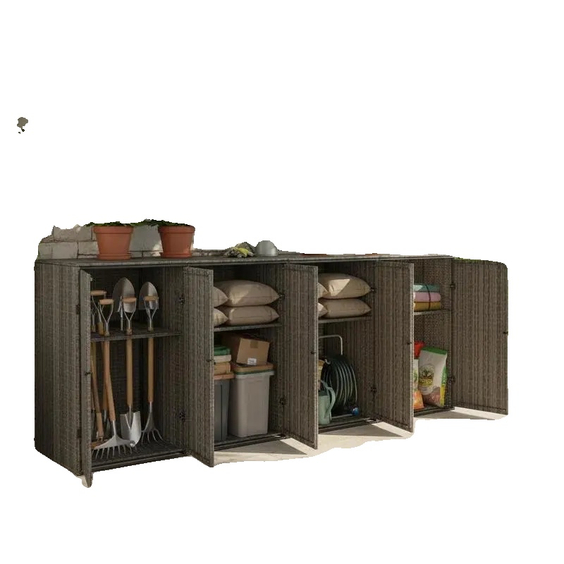 Mülltonnenhalter, Außenlagerlösung, Langlebiges Wetterbeständiges Design, Khaki