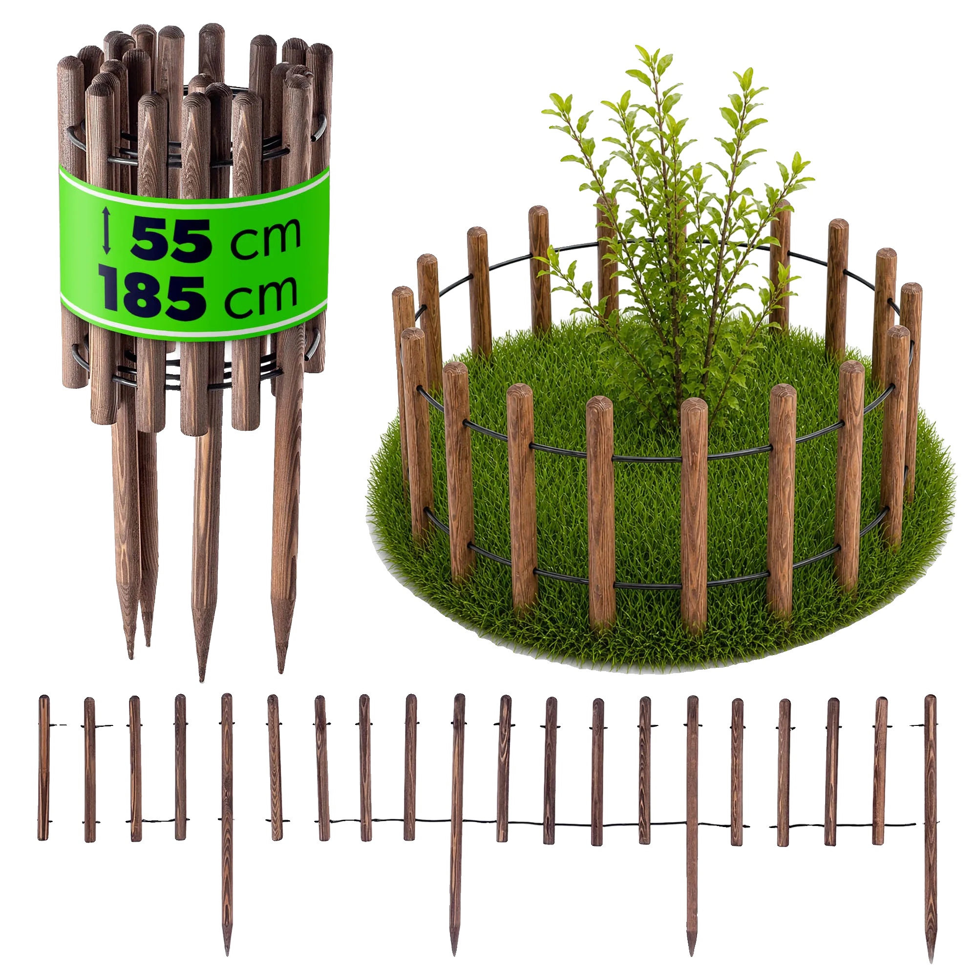Gartenzaun, Rustikales Holzdesign, Einfache Installation, Braun