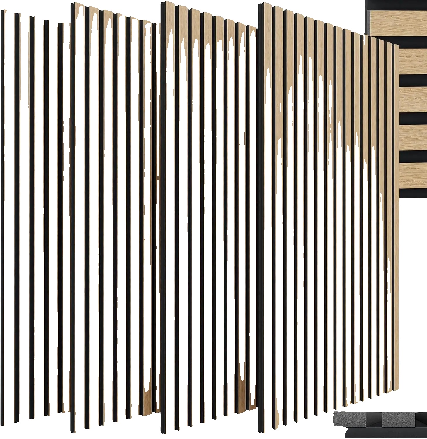 Akustikpaneele, Schallabsorbierendes Holzdesign, Einfache Installation, Klassische Eiche 4stk, 120 X 60 X 2.1cm-c