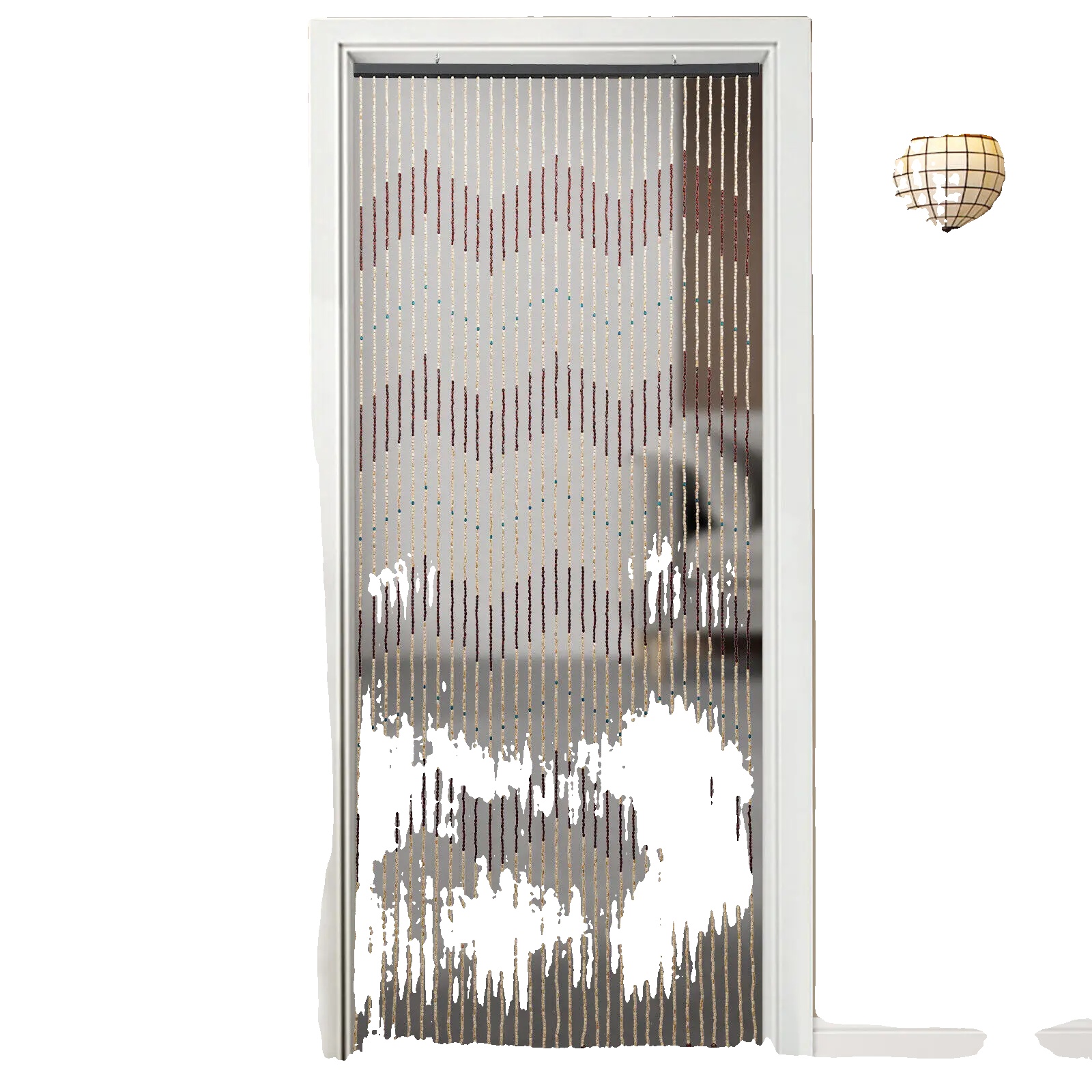 Türvorhang, Bambus- Und Holzperlen, Umweltfreundliches Design, Braun