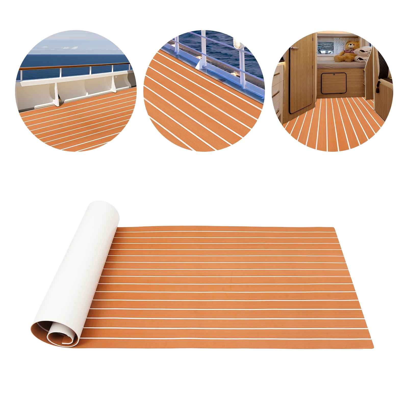 Marine-bodenbelag, Texturiertes Design, Einfache Installation, Braun