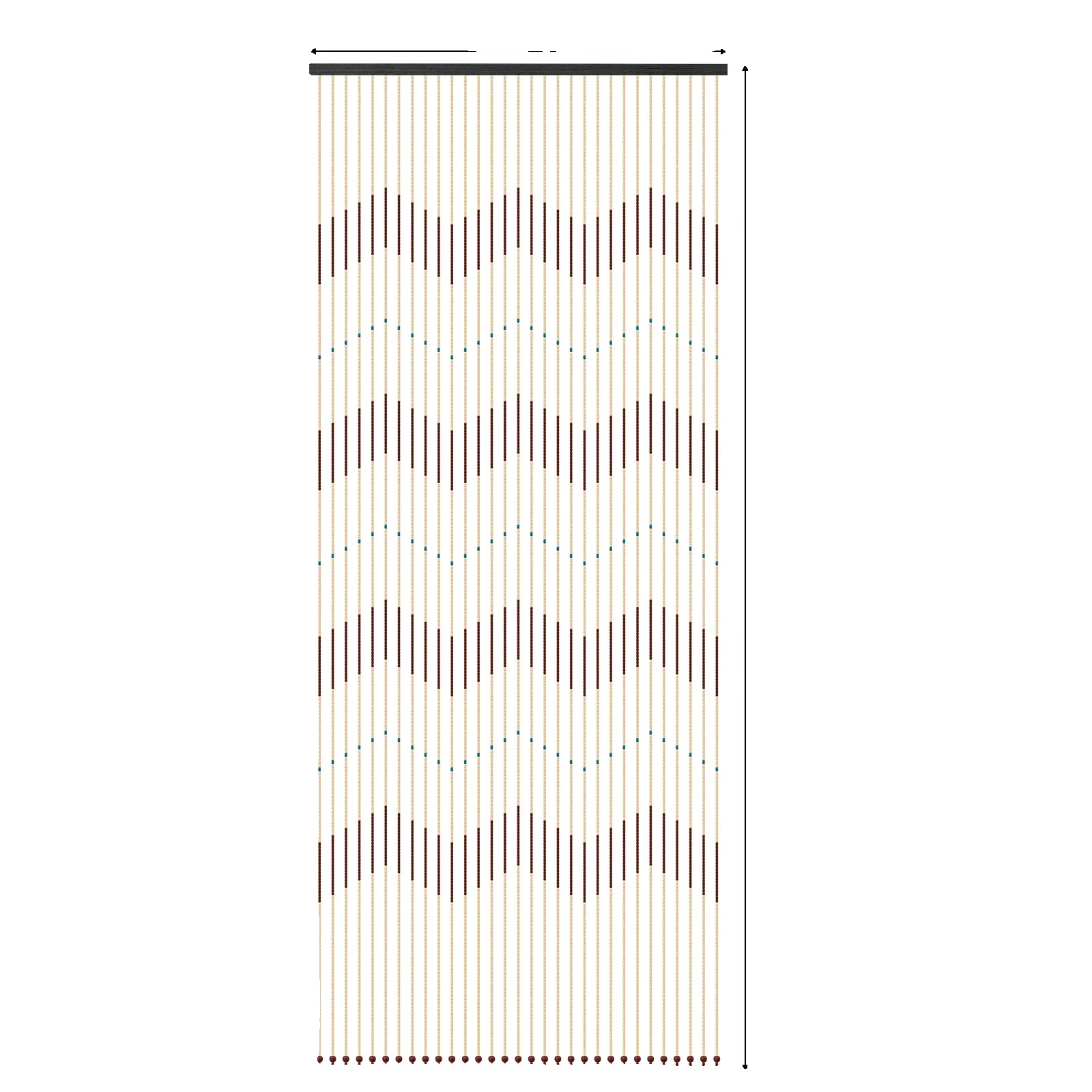Türvorhang, 31 Stränge, Modernes Wellenförmiges Design, Braun