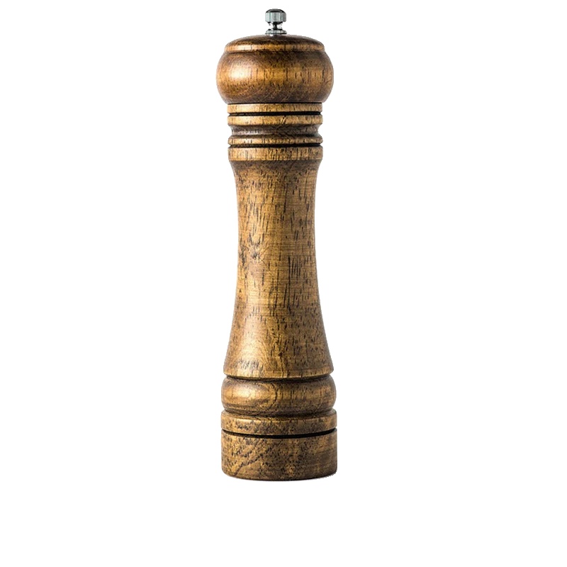 Salz- Und Pfeffermühlen, Vintage Holzdesign, Einstellbares Mahlen, 8 Zoll