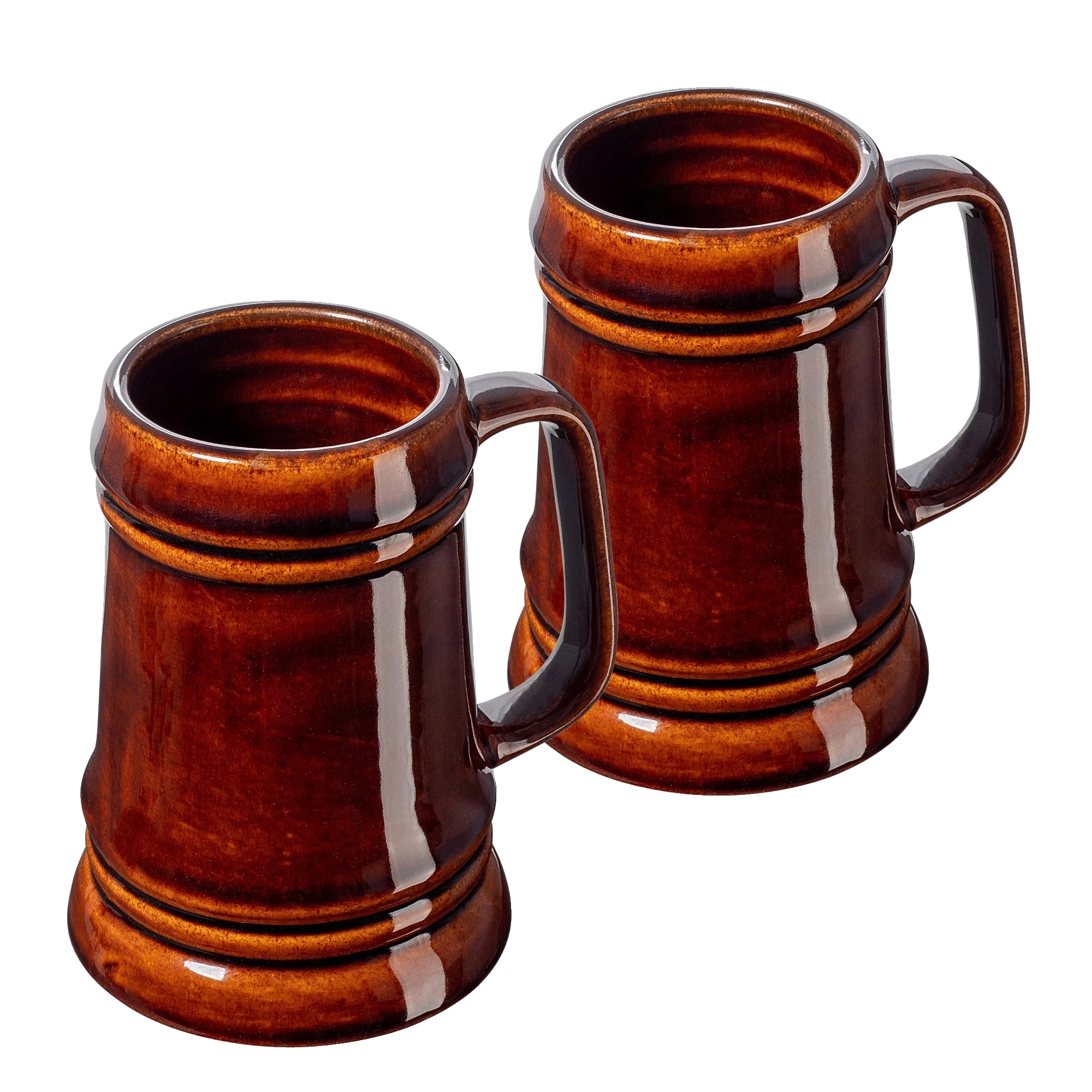 Krug, Steinzeug, Ergonomisches Design, Braun