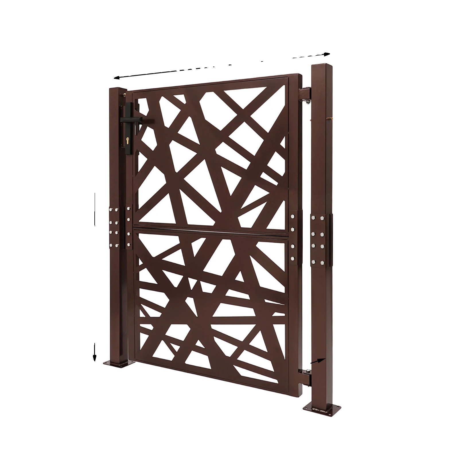 Gartentor, Langlebige Stahlkonstruktion, Modernes Design, Braun