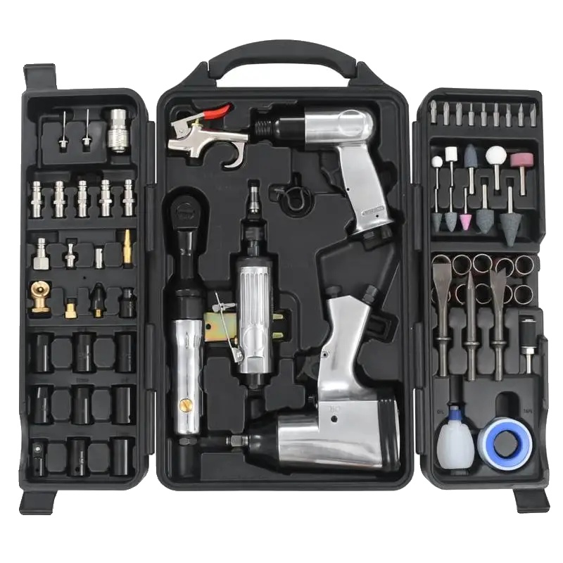 Pneumatisches Werkzeugset, 70-teiliges Set, Essentielle Zubehörteile Enthalten, Braun