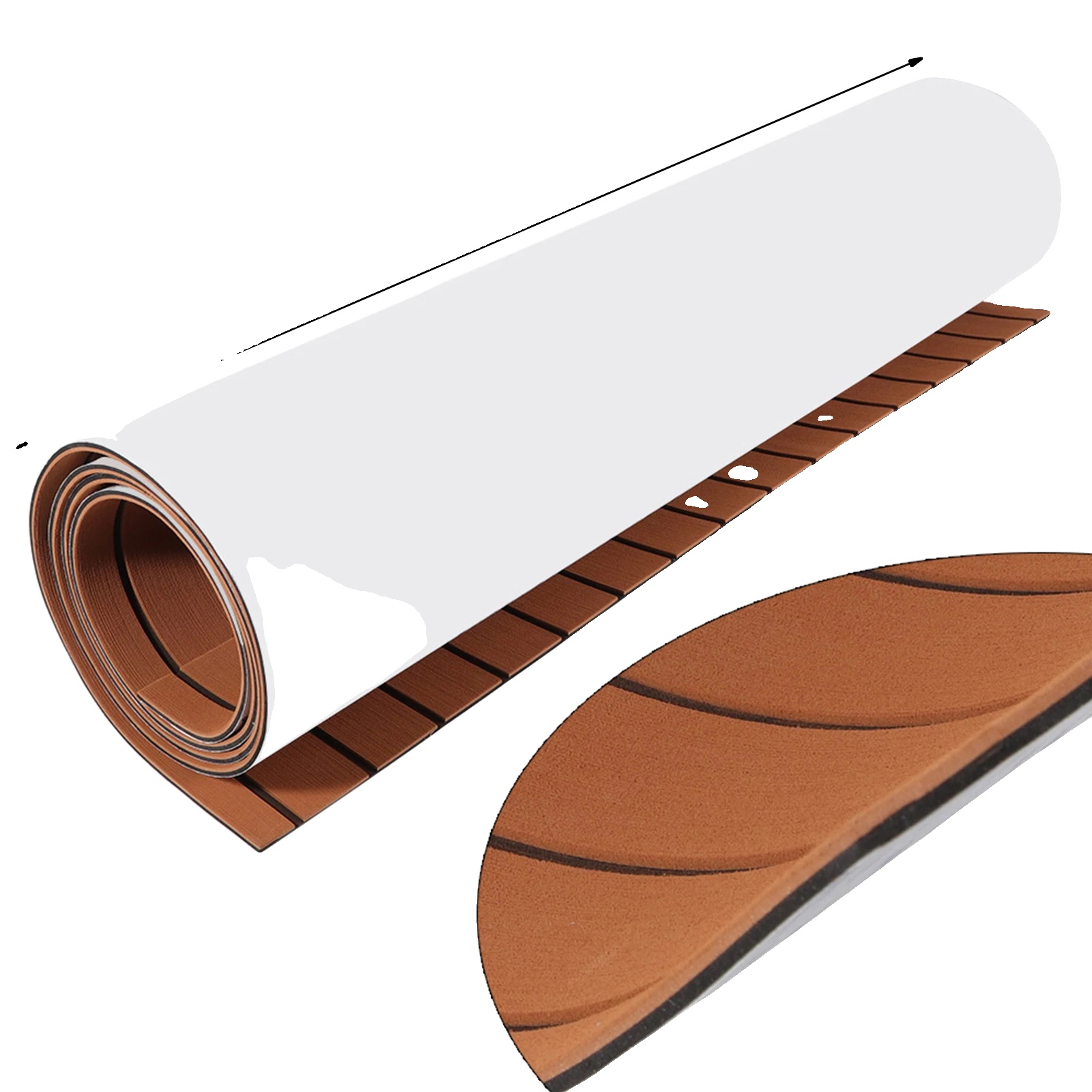 Eva-schaum Faux-teak-deckblatt, 2400 Mm Länge, 900 Mm Breite, Braun