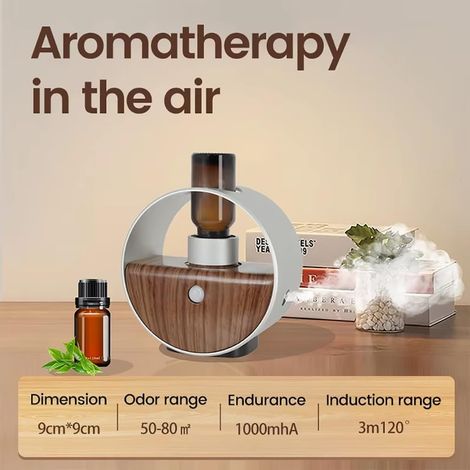 Ätherisches Öl-diffusor, Intelligenter Induktions-duftdiffusor Mit Led-licht, Wasserloser Aromadiffusor, Umgekehrter Aromadiffusor, Aromatherapiegerät Für Büro Und Auto