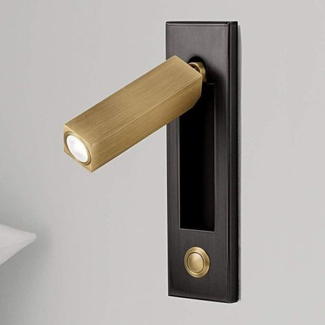 Led-schlafzimmerlampe – Ideal Für Zuhause Und Hotels, 360° Drehbar, 92° Schwenkbar, Quadratischer Kopf, Bronzefarben, Warmes Licht