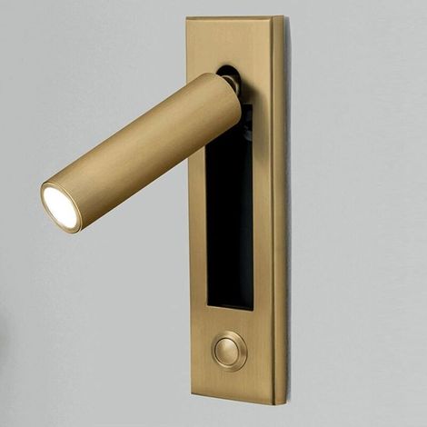Led-schlafzimmerlampe – Ideal Für Zuhause Und Hotels, 360° Drehbar, 92° Schwenkbar, Runder Kopf, Bronzefarben, Warmes Licht