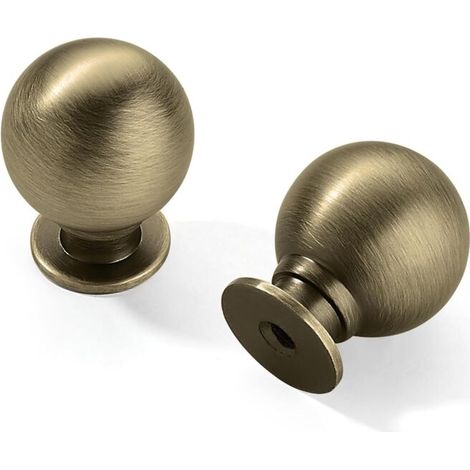 Retro-kugelgriffe – Ideal Für Schränke, Badezimmermöbel, Werkzeugkästen Und Diverse Andere Möbel – 2er-set, Aus Messing, 25 Mm Durchmesser