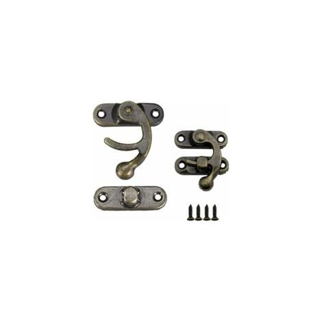 Set Mit 20 Bronzefarbenen, Hornförmigen Metallhaken Mit Verriegelung, Geeignet Für Retro-holzkisten Und Schmuckkästchen - Befestigungsschrauben (sehr Klein) Inklusive