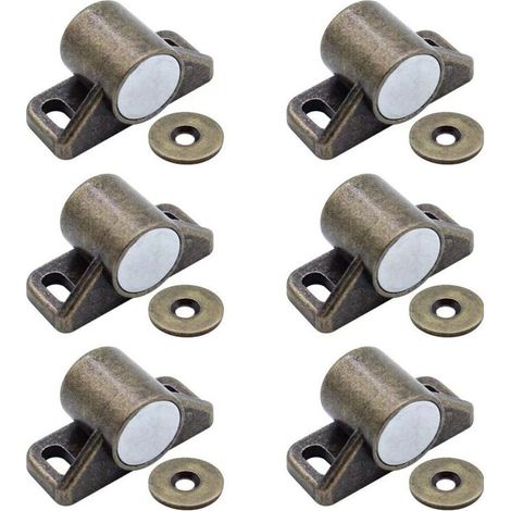 Set Mit 6 Magnetverschlüssen Für Antike Schranktüren (rund, Bronze)