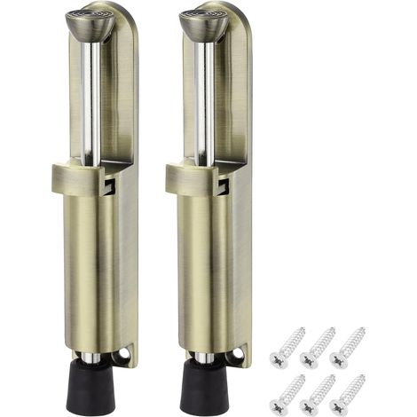 Teleskopierbarer, Federbelasteter Türstopper (4er-set), Verstellbare Türriegelhalterung Für Eine Bodenhöhe Von 45 Mm, Bronze