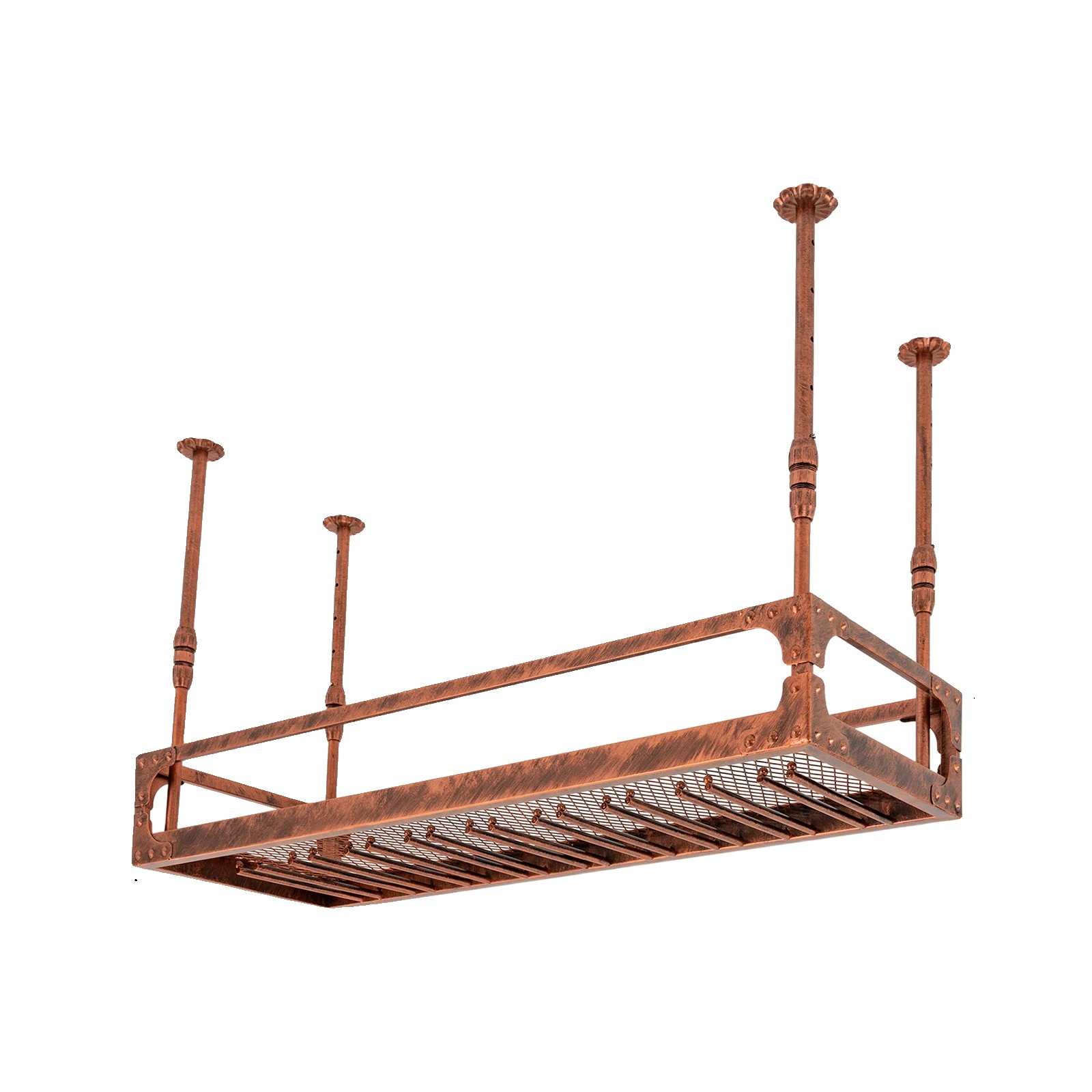 Weinregal, Deckenmontage, Höhenverstellbar, Bronze