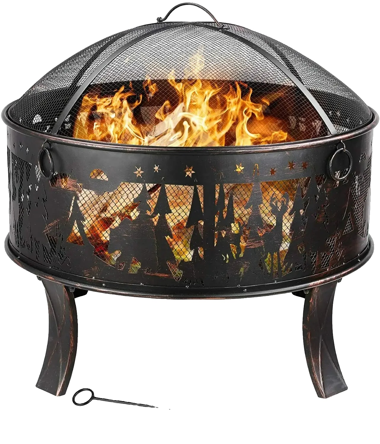 Feuerstelle, Holzkohlegrill, Außenheizung, Schwarz