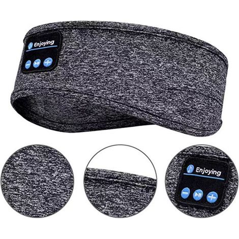 Bluetooth-schlafstirnband – Weich Und Bequem. Für Längeres Tragen Konzipiert, Mit Integrierten Lautsprechern. Ideal Für Sport, Laufen, Yoga Und Reisen. (dunkelgrau)