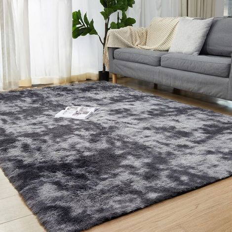 Ultraweicher Wohnzimmerteppich – Ideal Für Schlafzimmer, Kinderzimmer Und Als Dekoration – 160 X 230 Cm – Dunkelgrauer Farbverlauf