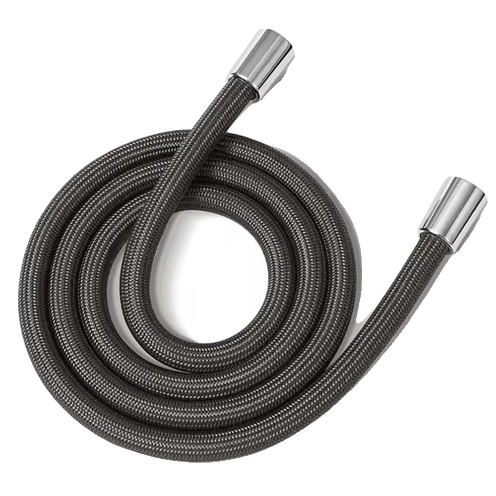 Duschschlauch, Flexibles Design, Hohe Druckbeständigkeit, Dunkelgrau, 2.0m-a