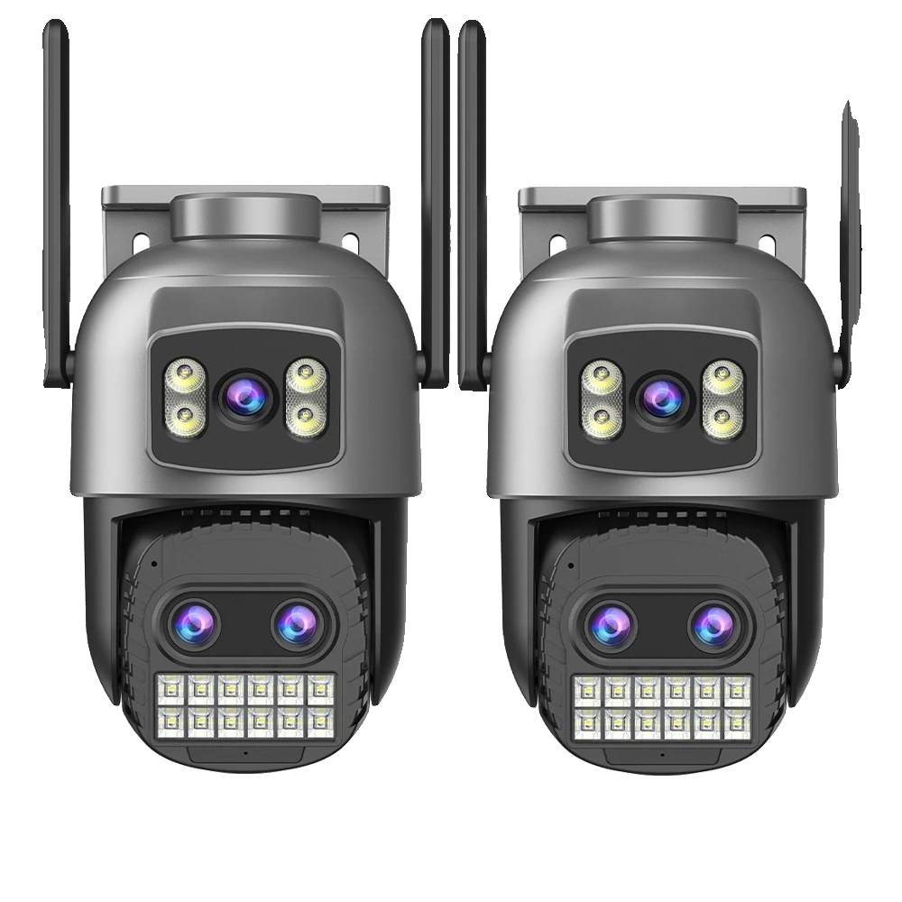 Sicherheitskamera, 8mp Hochauflösung, Ki-menschenerkennung, 15mp 3-linsen Kamera, Eu Stecker-b