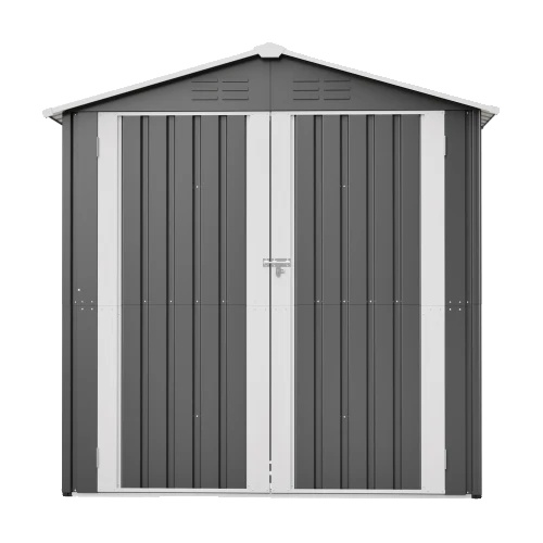 Gartenhaus, 142 X 185 Cm, Solide Stahlkonstruktion, Wasserdicht, Integrierte Belüftung, Abschließbare Tür