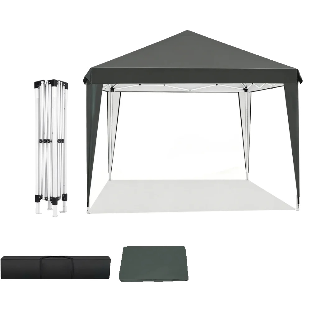 Pavillon, Wasserdichtes Design, Windresistenter Rahmen, Dunkelgrau