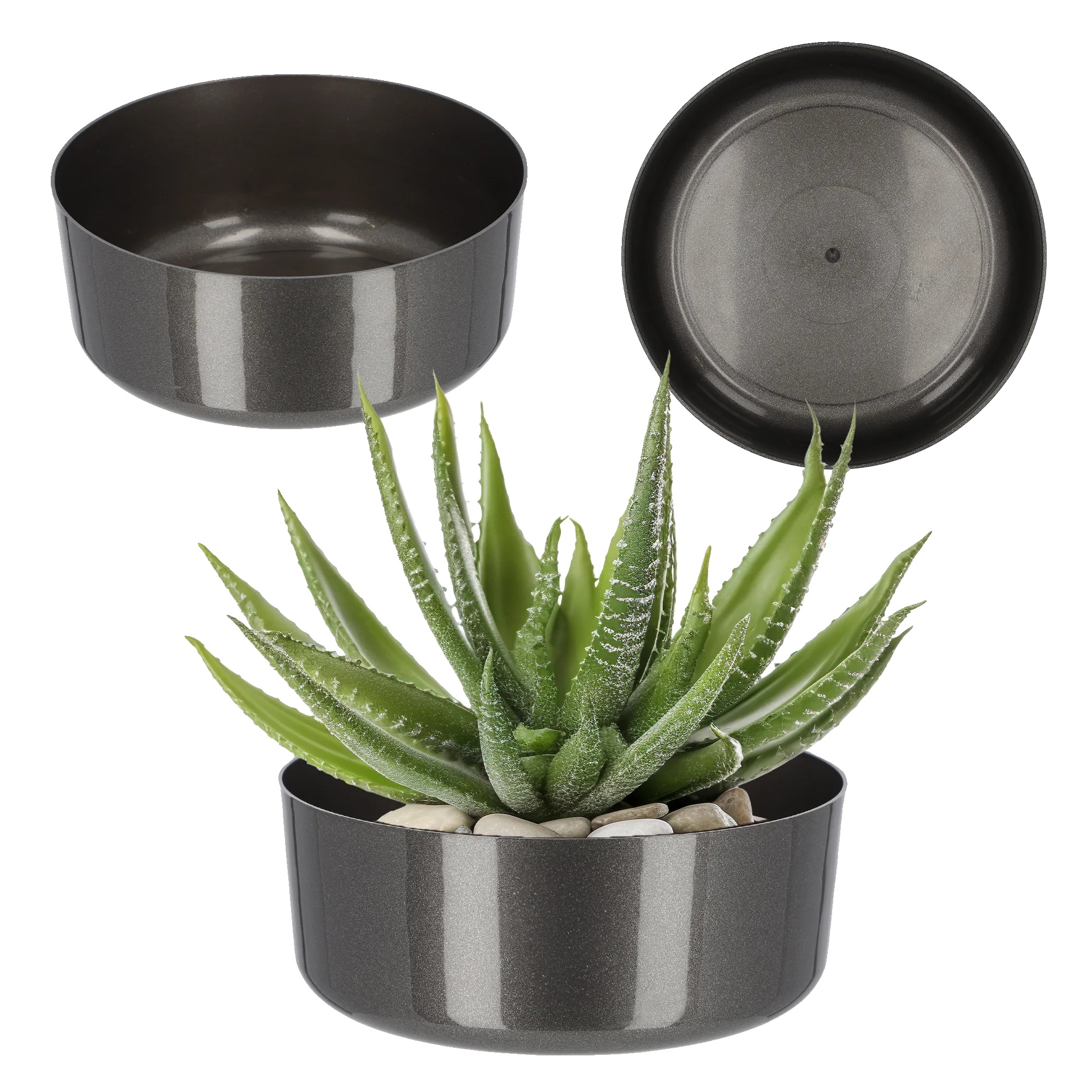 Blumentopfdeckel, Langlebiges Design, Innenpflanzenkompatibilität, Dunkelgrau, Klein