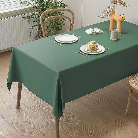 Tischdecke Aus Kunstleder – Ideal Für Partys, Camping, Picknicks, Kochen Und Restaurants – 1 Stück, Dunkelgrün, 90 X 90 Cm