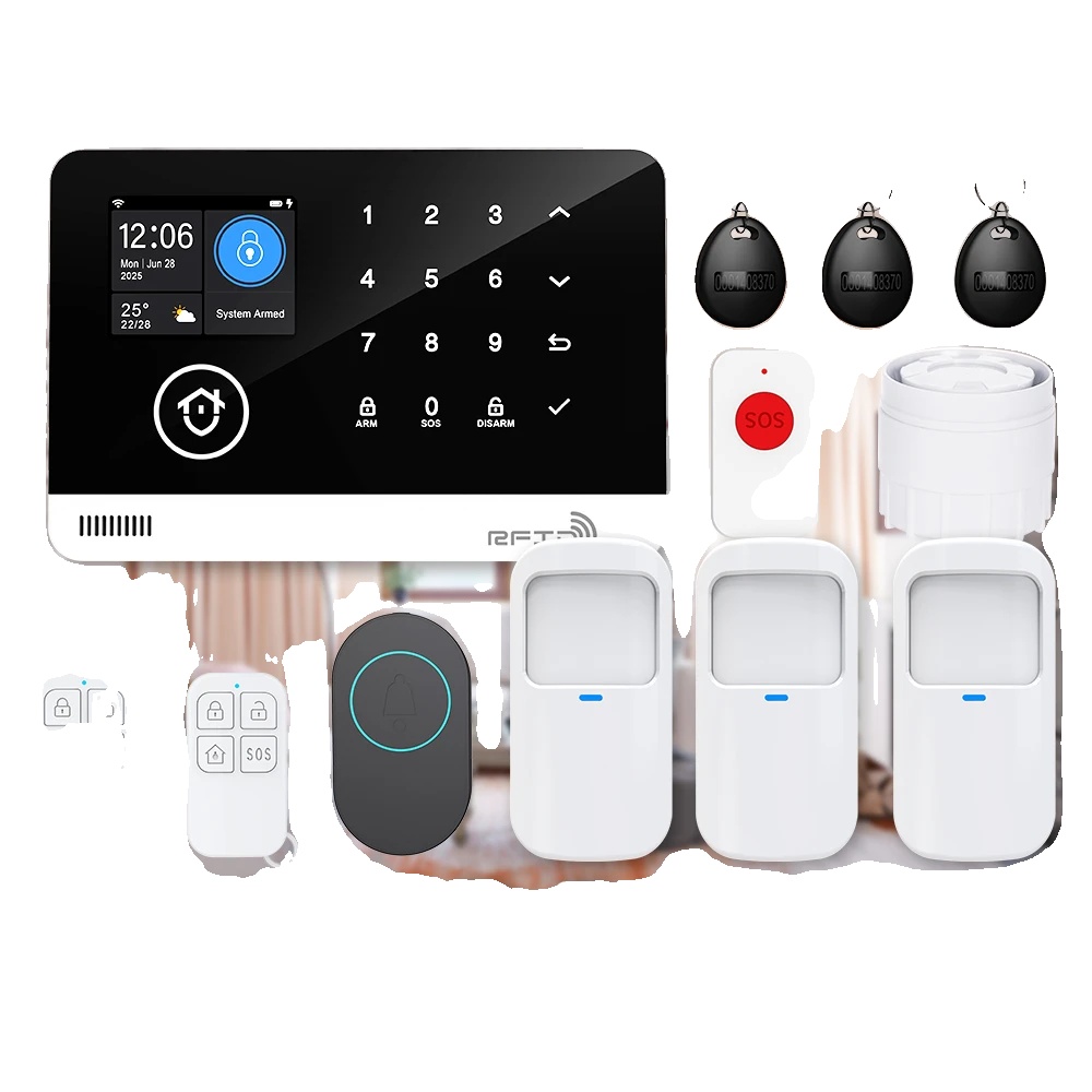 Haussicherheitsalarmsystem, Drahtlose Konnektivität, Smart-home-kompatibilität, Elfenbein, Kein Stecker