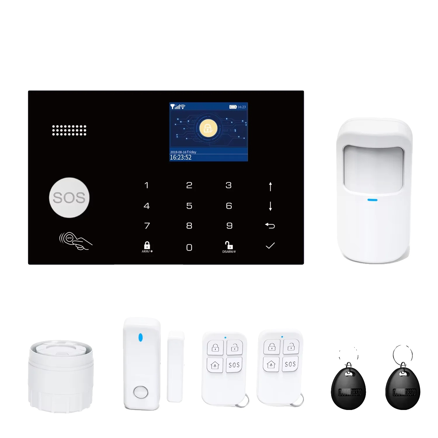 Heim-sicherheitsalarm-kit, Wifi Gsm, Alexa Und Tuya-kompatibel, Elfenbein, Kein Stecker-b