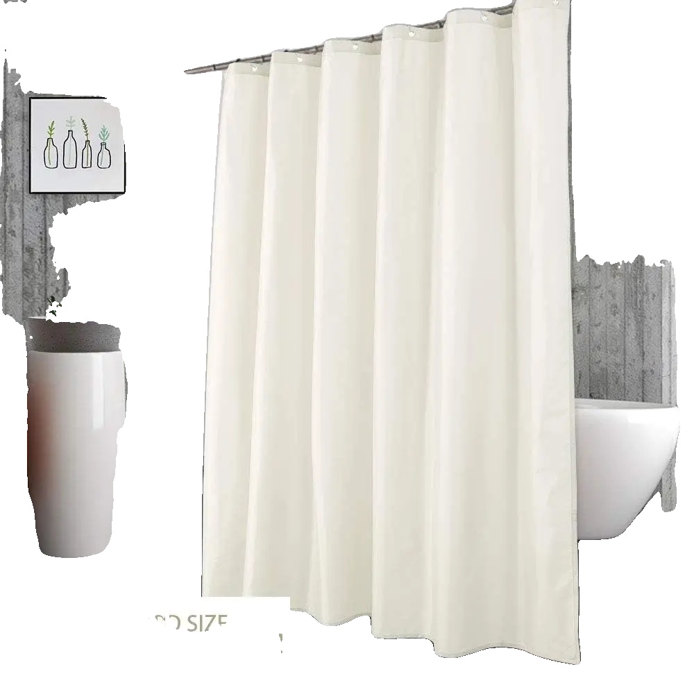 Duschvorhang, 100% Wasserdicht, Extra Langes Design, Elfenbein, 180180cm