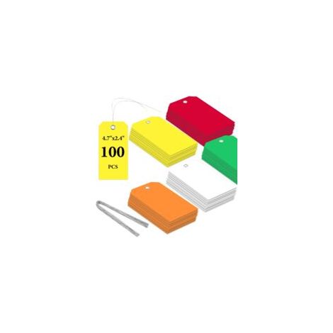 100 Stück Preisschilder Aus Kunststoff, Preisschilder Mit Schnur, Stabile, Wasserfeste Schilder, Beschreibbare Preisschilder Für Kleidung, Schmuck Und Geschenke