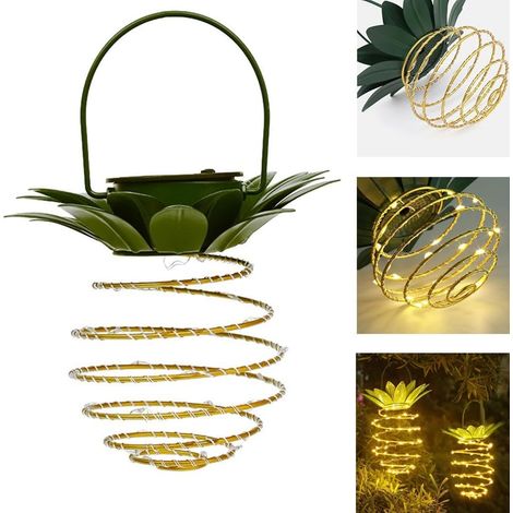 2 Stück Ananas-led-solarlaternen – Warmweiße Ananas-solarlampe Mit Batterie – Garten-solarleuchte