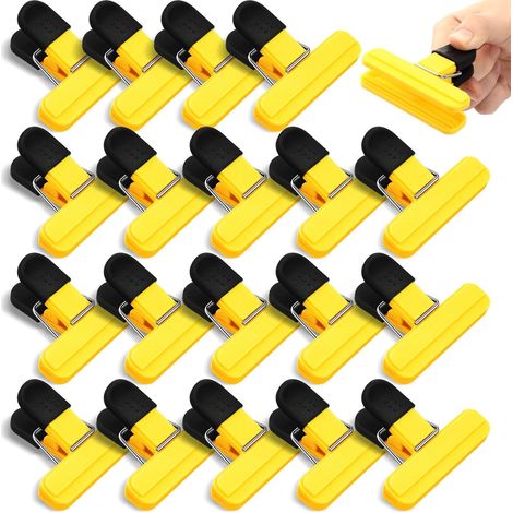 20er-packung Chipstütenclips – Stabile Kunststoffclips – Lebensmittelbeutelclips – Robuster Verschlussgriff – Ideal Zum Verschließen Von Snacks – 7,8 X 6,5 X 3,7 Cm – Gelb
