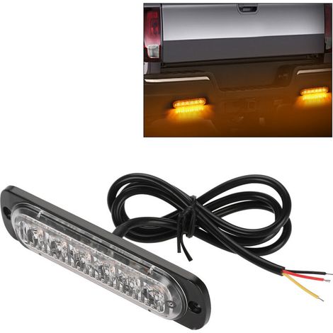 4 Stück Led-blinkleuchten, 12-24v Auto 6 Led Stroboskop-blinker-notfallwarnleuchte Kühlergrill-blinkerleiste (gelb)