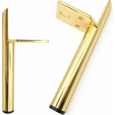 4er-set Möbelfüße, Nachttischbeine Aus Metall, Geräuschlose, Rutschfeste Tischbeine Für Couchtische, Schränke Und Sofas (15 Cm, Gold), Von Debuns