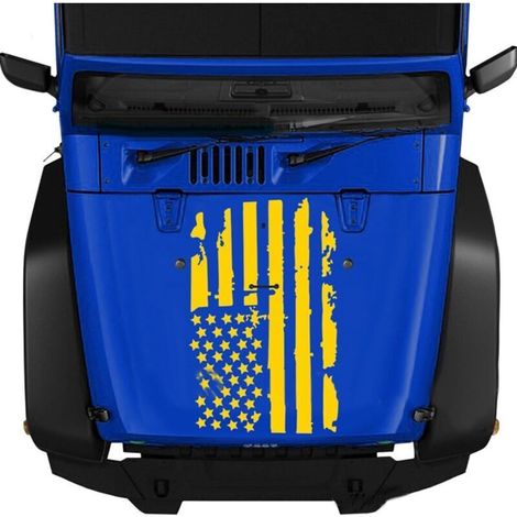 Aufkleber Mit Amerikanischer Flagge Für Die Motorhaube, Wasserfester Autoaufkleber Aus Vinyl, 90 X 51 Cm, Gelb, Von Debuns