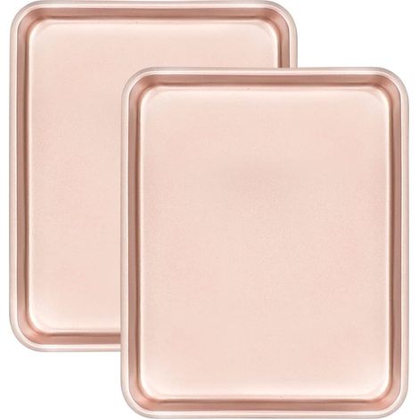 Backbleche, 2er-set Antihaftbeschichtete Backbleche, Antihaftbeschichtetes Ofenblech, Bratform, Dickes Backblech Aus Kohlenstoffstahl, Frei Von Giftigen Substanzen, Zum Kochen, Goldfarben (