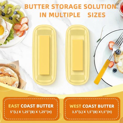 Butterdose Mit Deckel Und Messer – Luftdichte Butterdose Für Arbeitsfläche Und Kühlschrank, Geeignet Für Butterblöcke Der Ost- Und Westküste, Spülmaschinenfest
