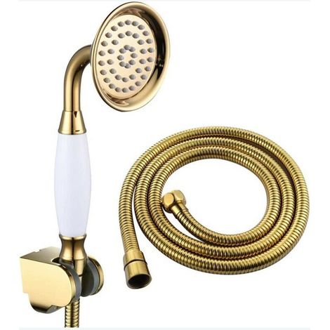 Duschset Aus Messing Mit 1,5 M Flexiblem Schlauch – Goldenes Duschset