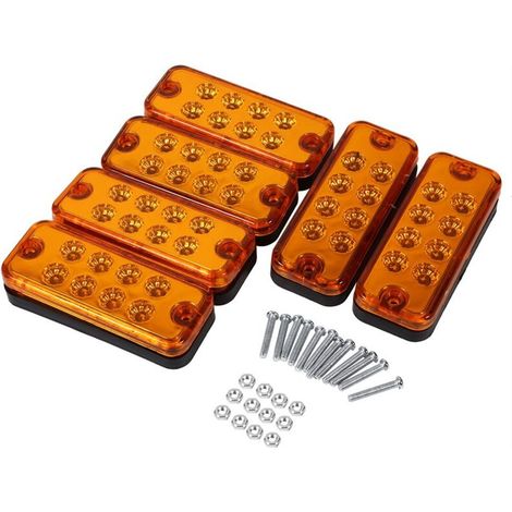Eosnow 6 Stück 8 Led Positions- Und Seitenmarkierungsleuchten Für Lkw Und Anhänger, Gelb