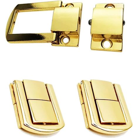 Geschlossener Verschluss – 25 X 20 Mm – Verschluss Für Holzkästchen – Dekorativer Metallverschluss – Für Schmuckkästchen, Deckel Von Holzkoffern – Set Mit 6 Goldfarbenen Verschlüssen